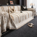 Stone Bohemian Fringe Sofa Cover