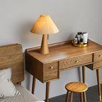 AntiqueRadiance – Elegant Wood and Metal Table Lamp