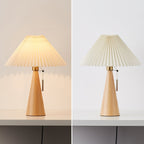 AntiqueRadiance – Elegant Wood and Metal Table Lamp