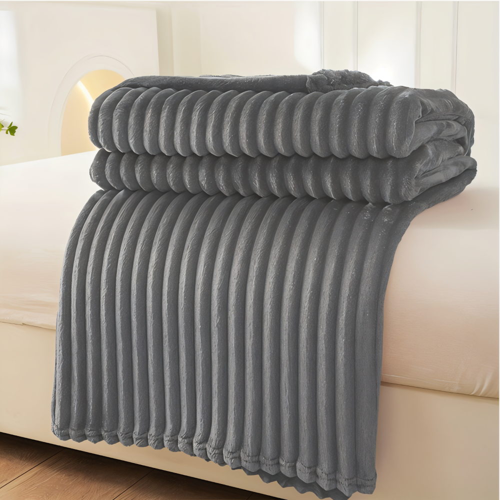 CosyLoom Plaid | Soft Ribbed Fleece Blanket | Breathable & Fluffy | For All Seasons