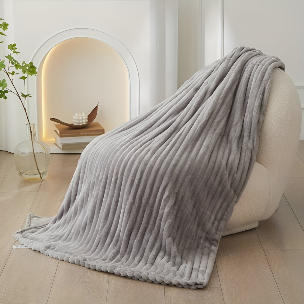 CosyLoom Plaid | Soft Ribbed Fleece Blanket | Breathable & Fluffy | For All Seasons