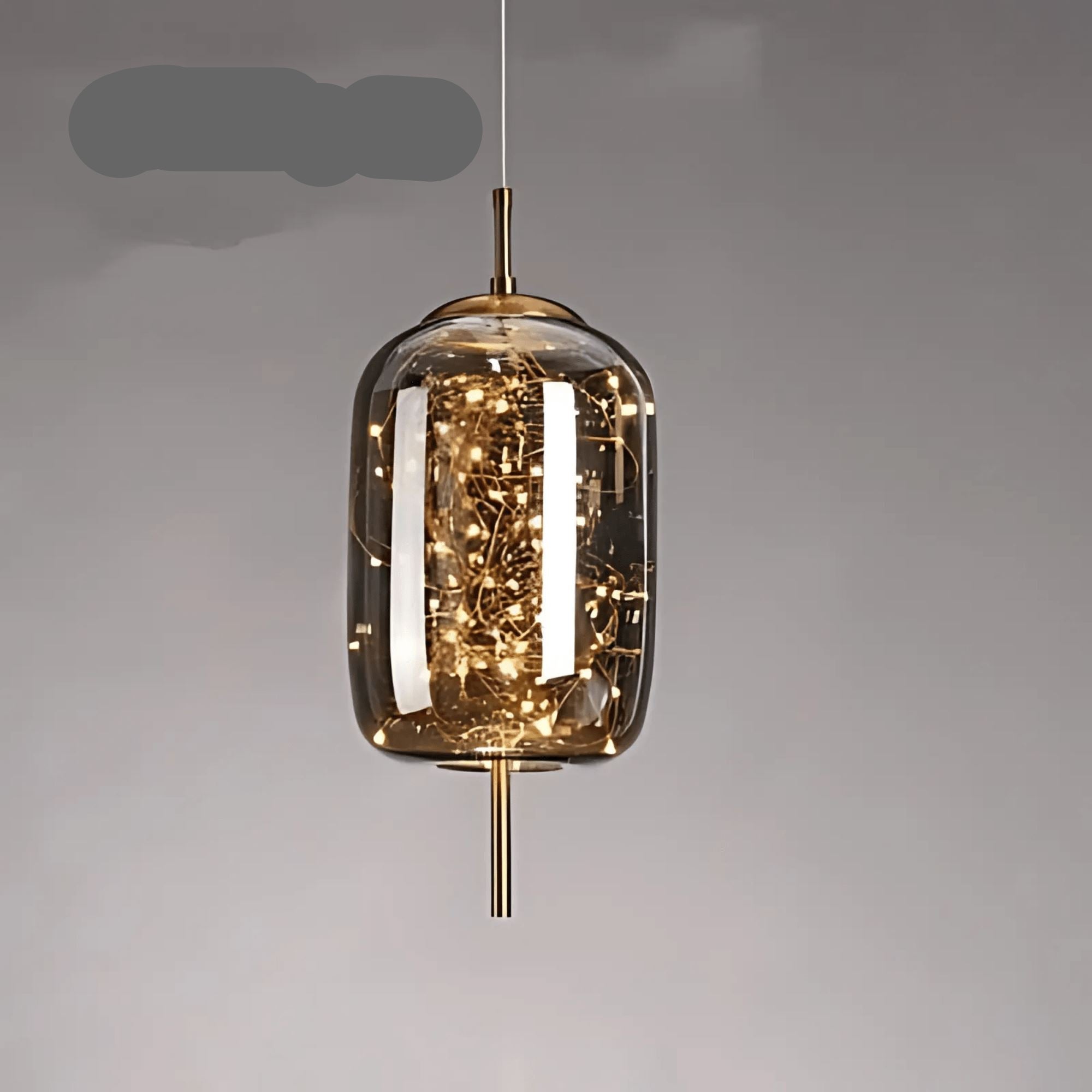 Elegant Hanging Lamp with Glass Shade and Fairy Motif