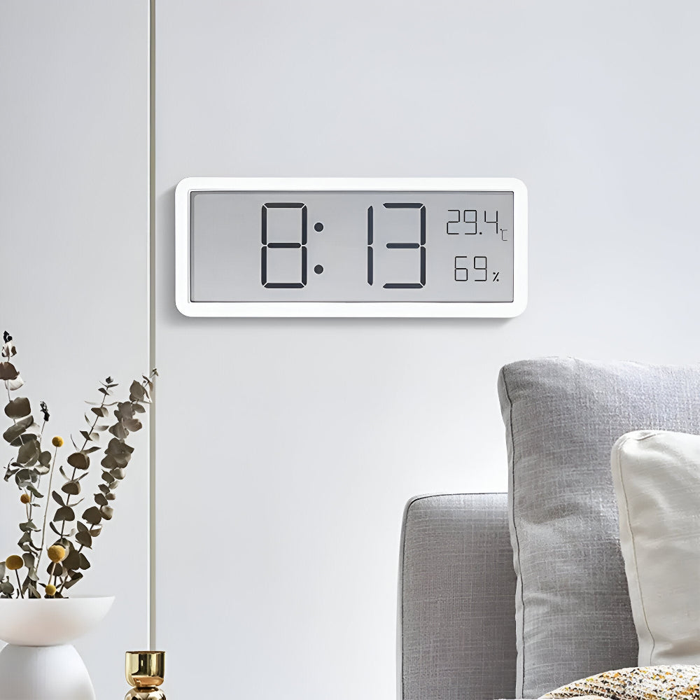 Digital LED Wall Clock with Temperature and Humidity