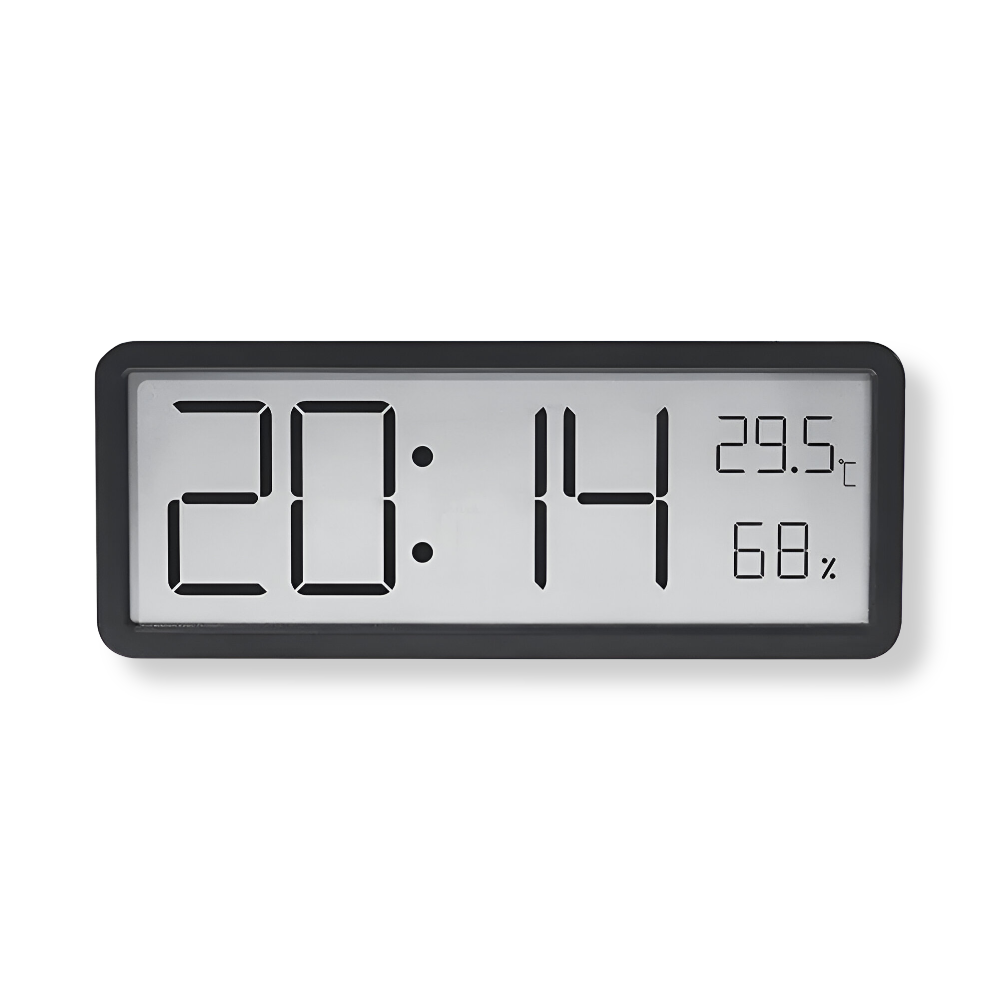 Digital LED Wall Clock with Temperature and Humidity