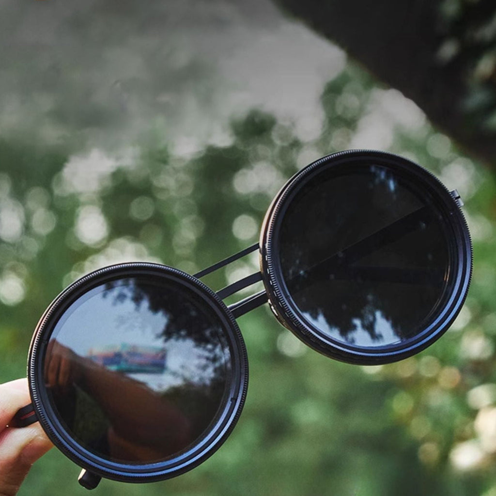 VisionRound Polarized Sunglasses – Unisex Retro Design with Adjustable Light Filter