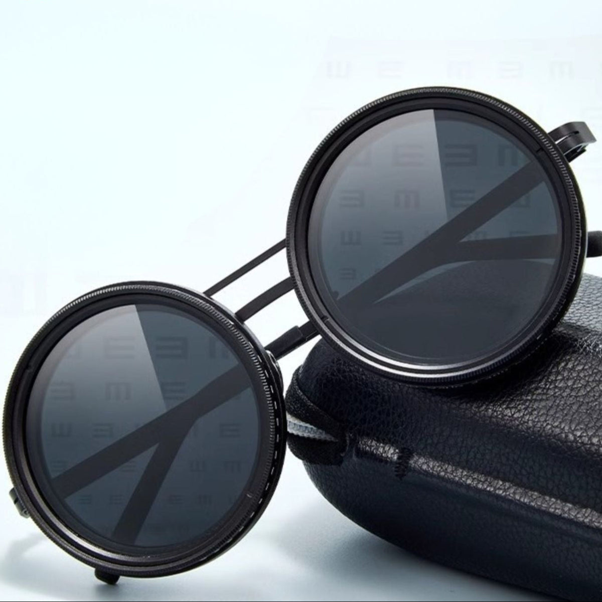 VisionRound Polarized Sunglasses – Unisex Retro Design with Adjustable Light Filter