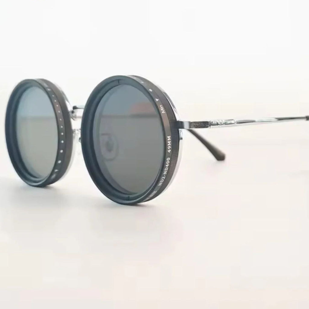 VisionRound Polarized Sunglasses – Unisex Retro Design with Adjustable Light Filter