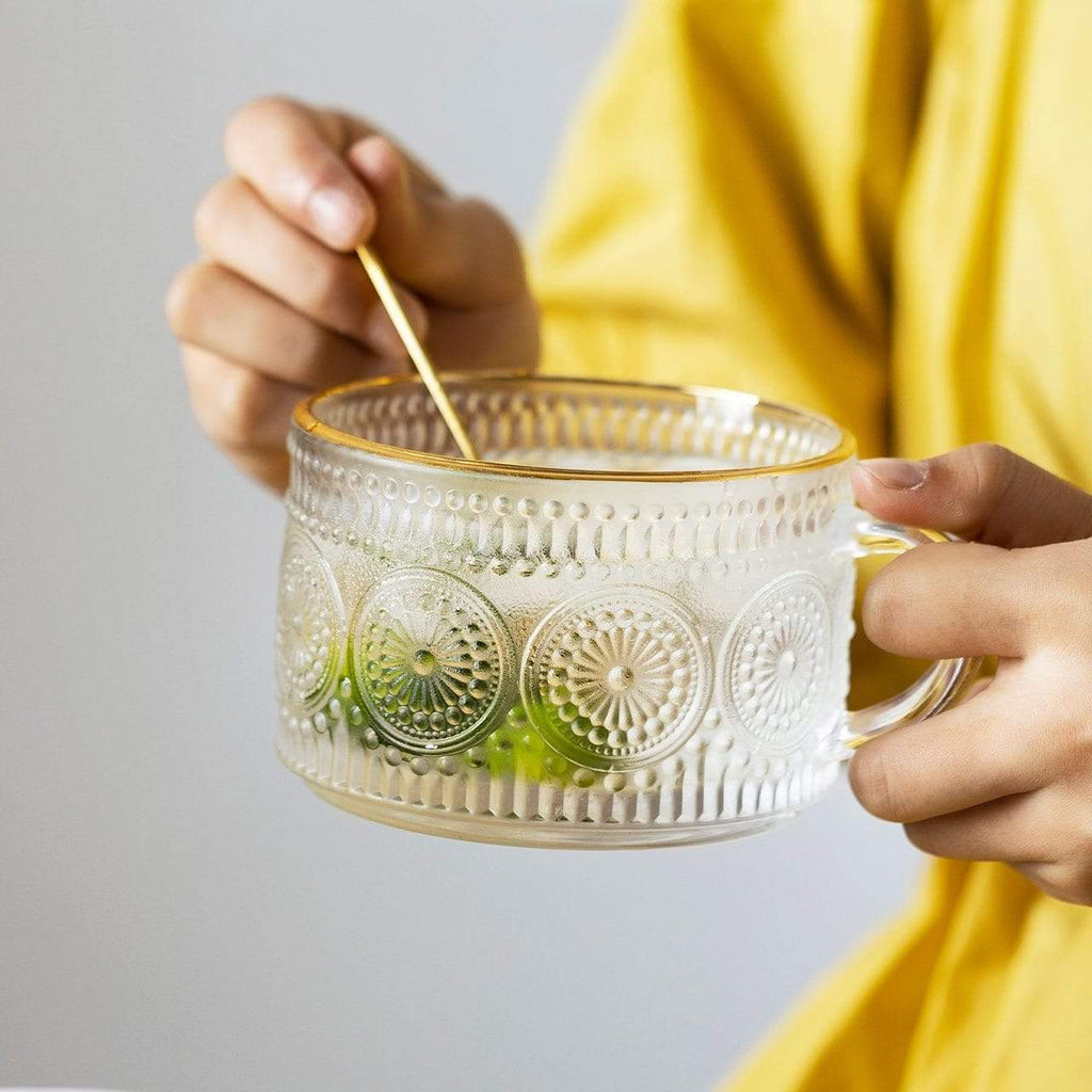 Sunflower - Golden Lines Embossed Teacup