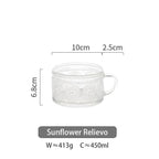 Sunflower - Golden Lines Embossed Teacup