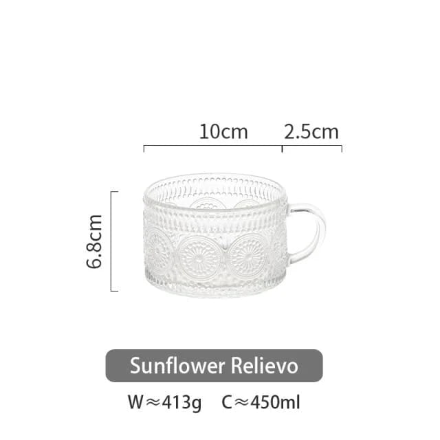 Sunflower - Golden Lines Embossed Teacup