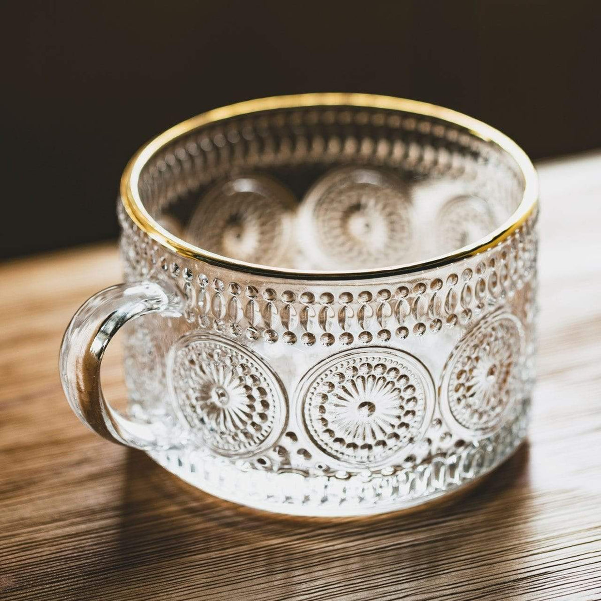 Sunflower - Golden Lines Embossed Teacup