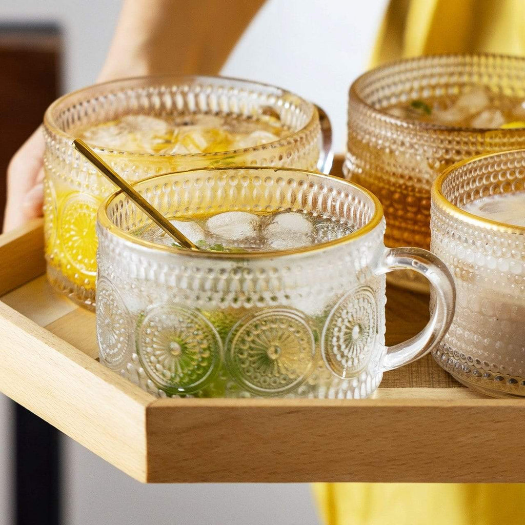 Sunflower - Golden Lines Embossed Teacup