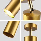 Modern swiveling LED ceiling light in gold – Adjustable lighting for living and working areas