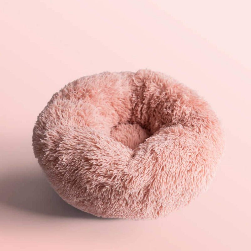 Beef Plush Calming Donut Dog Bed for Small to Large Dogs