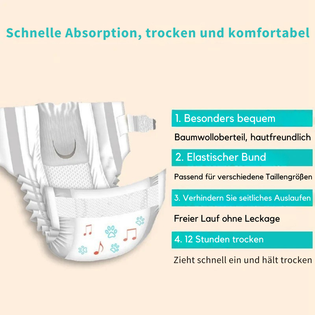 Highly absorbent disposable diapers for dogs