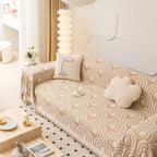Symmetrical Half-Arch Chenille Sofa Cover