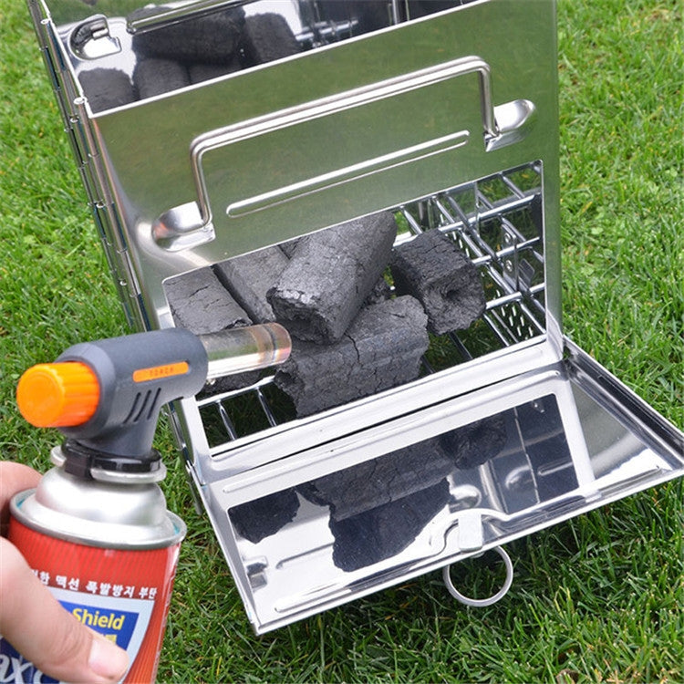 Portable Stainless Steel Folding Grill Charcoal Grill Grill Outdoor Camping Wood Stove