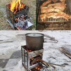 Portable Stainless Steel Folding Grill Charcoal Grill Grill Outdoor Camping Wood Stove