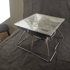 Portable Grill Camping Stainless Steel Folding Grill Wood Charcoal Grill