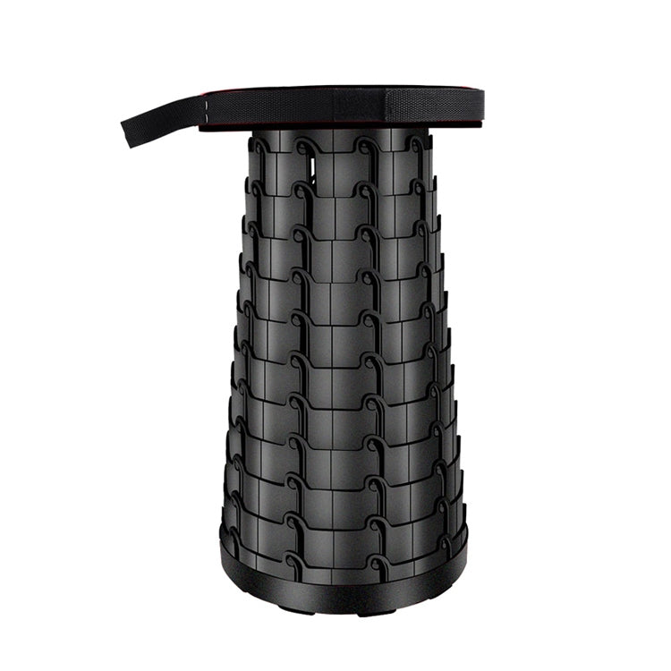 Outdoor Portable Folding Telescopic Plastic Stool Camping Fishing Garden Stool (Black)