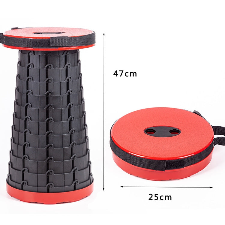 Outdoor Portable Folding Telescopic Plastic Stool Camping Fishing Garden Stool (Black)