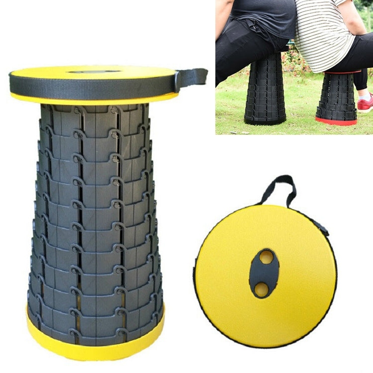 Outdoor Portable Collapsible Telescopic Plastic Stool Camping Fishing Garden Stool (Yellow)