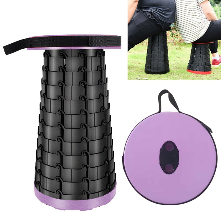 Outdoor Portable Folding Telescopic Plastic Stool Camping Fishing Garden Stool (Purple)