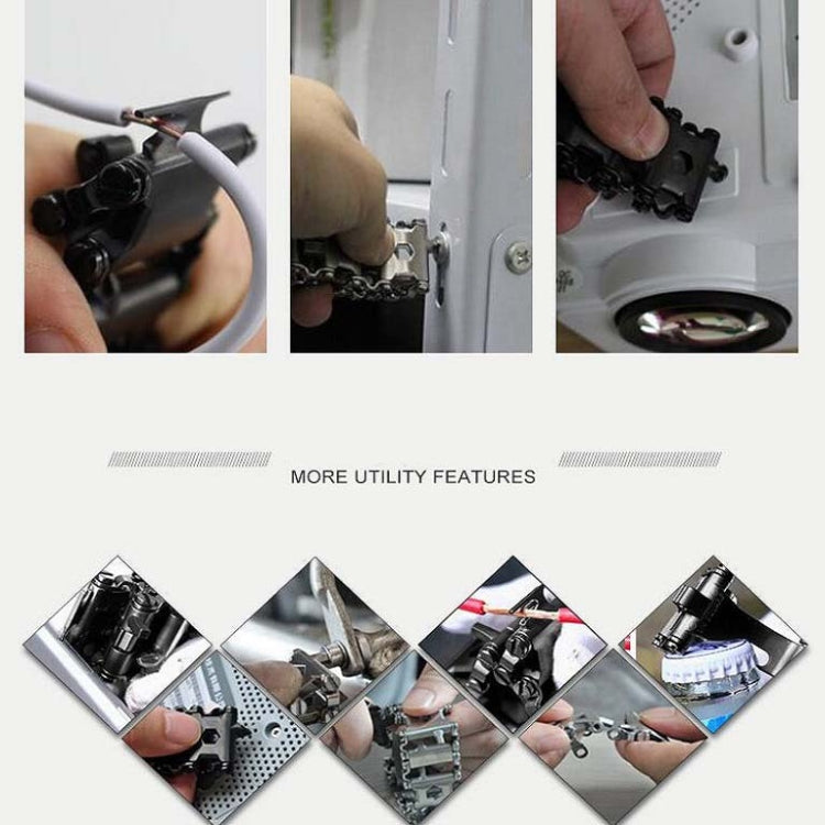 Multifunctional Stainless Steel Outdoor Survival Tool Bracelet for Men (316L Width Silver)