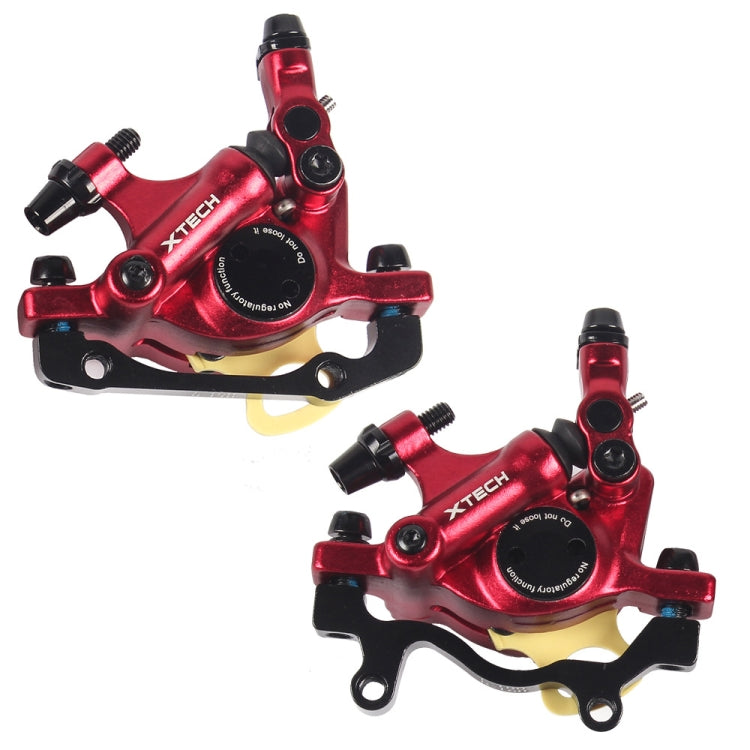 ZOOM HB100 Mountainbike Hydraulic Brake Caliper Folding Bike Cable Pull Hydraulic Disc Brake Caliper, Style: Front and Rear (Red)