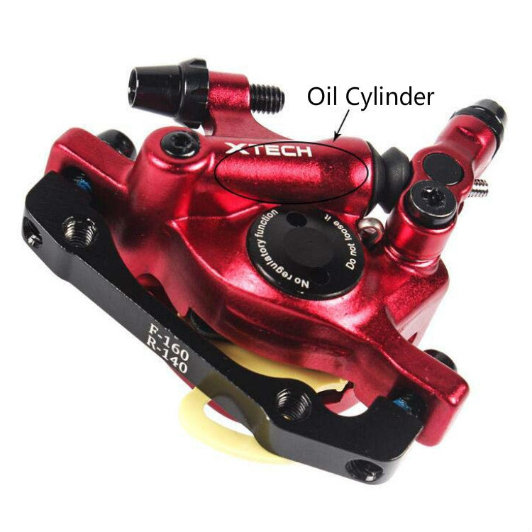 ZOOM HB100 Mountainbike Hydraulic Brake Caliper Folding Bike Cable Pull Hydraulic Disc Brake Caliper, Style: Front and Rear (Red)