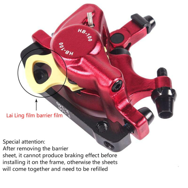 ZOOM HB100 Mountainbike Hydraulic Brake Caliper Folding Bike Cable Pull Hydraulic Disc Brake Caliper, Style: Front and Rear (Red)