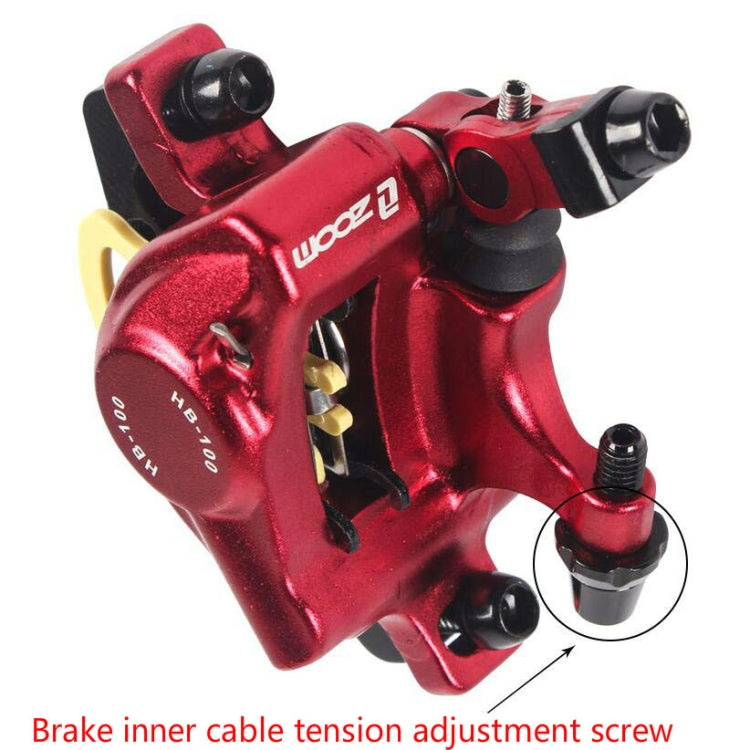 ZOOM HB100 Mountainbike Hydraulic Brake Caliper Folding Bike Cable Pull Hydraulic Disc Brake Caliper, Style: Front and Rear (Red)
