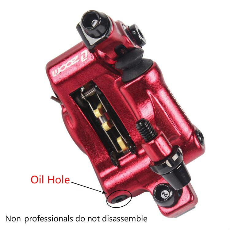 ZOOM HB100 Mountainbike Hydraulic Brake Caliper Folding Bike Cable Pull Hydraulic Disc Brake Caliper, Style: Front and Rear (Red)