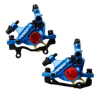 ZOOM HB100 Mountainbike Hydraulic Brake Caliper Folding Bike Cable Hydraulic Disc Brake Caliper, Style: Front and Rear (Blue)