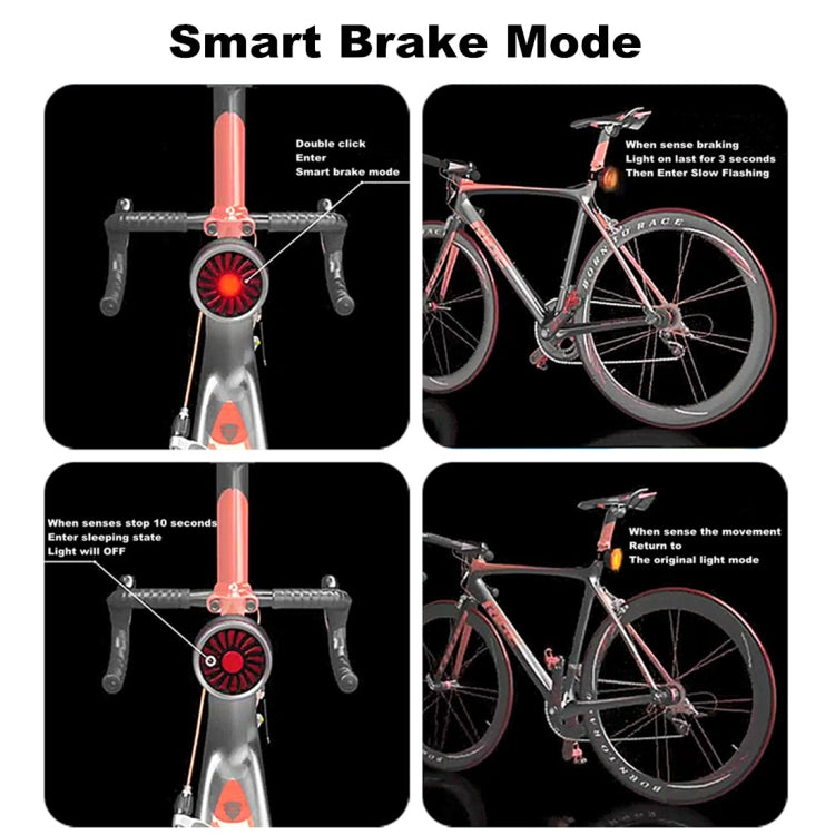 Bicycle Smart Sensor Brake Light USB Taillight Warning Light (Titan)