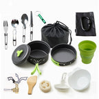 Camping dishes Outdoor cookware set (Green)