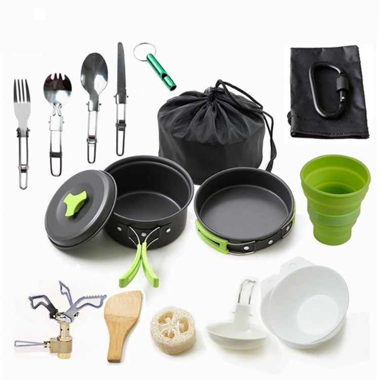 Camping dishes Outdoor cookware set (Green)