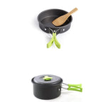 Camping dishes Outdoor cookware set (Green)