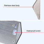 2PCS Solar Stainless Steel 3 LED Stair Wall Lamp Outdoor Garden Fence Light (White Light)