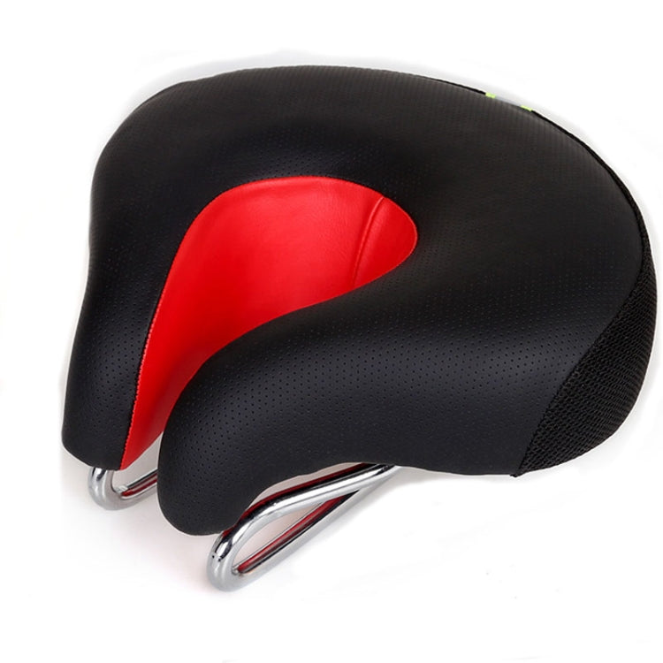 Nose-less Bicycle Saddle Mountain Bike Thick Soft Padding (Red)