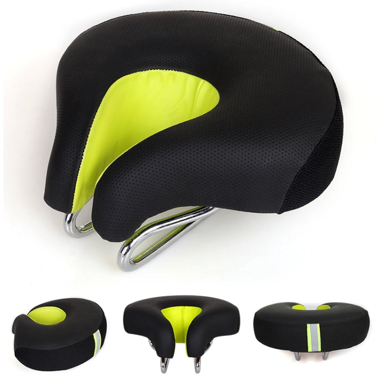 Seamless Bicycle Seat Mountain Bike Thick Soft Padding (Green)
