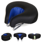 Noseless Bike Saddle Mountain Bike Thick Soft Padding (Blue)