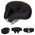 Noseless Bicycle Saddle Mountain Bike Thick Soft Padding (Black)