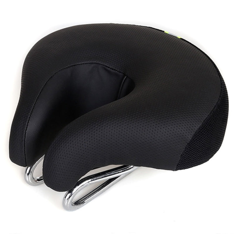 Noseless Bicycle Saddle Mountain Bike Thick Soft Padding (Black)