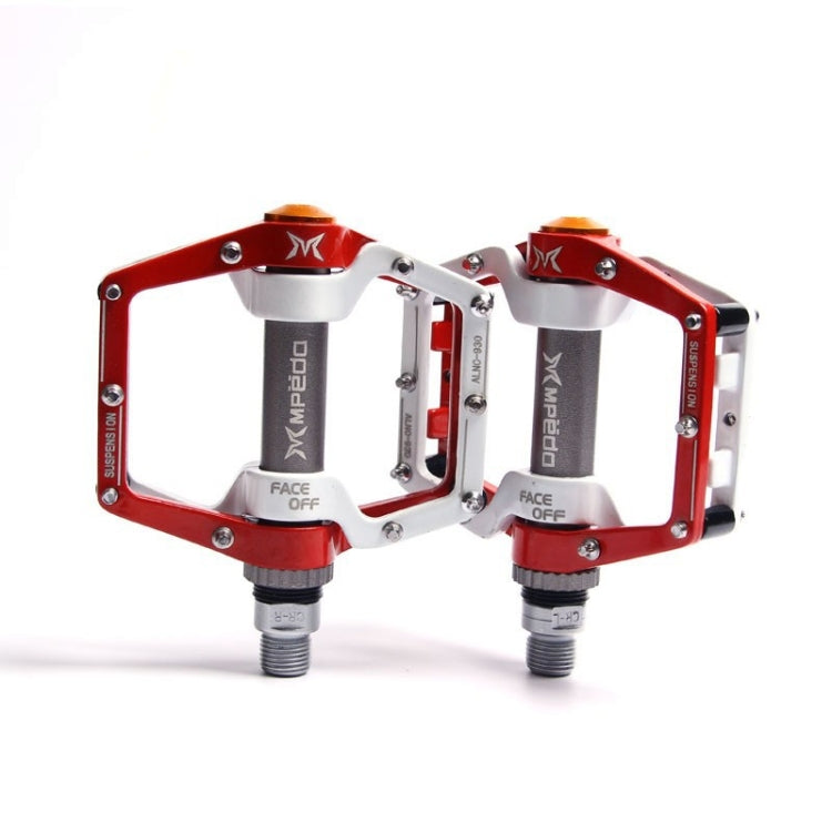 MPEDA Mountainbike Platform Pedal Ultra-Light Aluminum Alloy Non-Slip Platform Pedal, Size: 930(White Red)