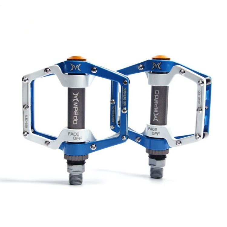 MPEDA Mountainbike Platform Pedal Ultra-Light Aluminum Alloy Non-Slip Platform Pedal, Size: 930(White Blue)