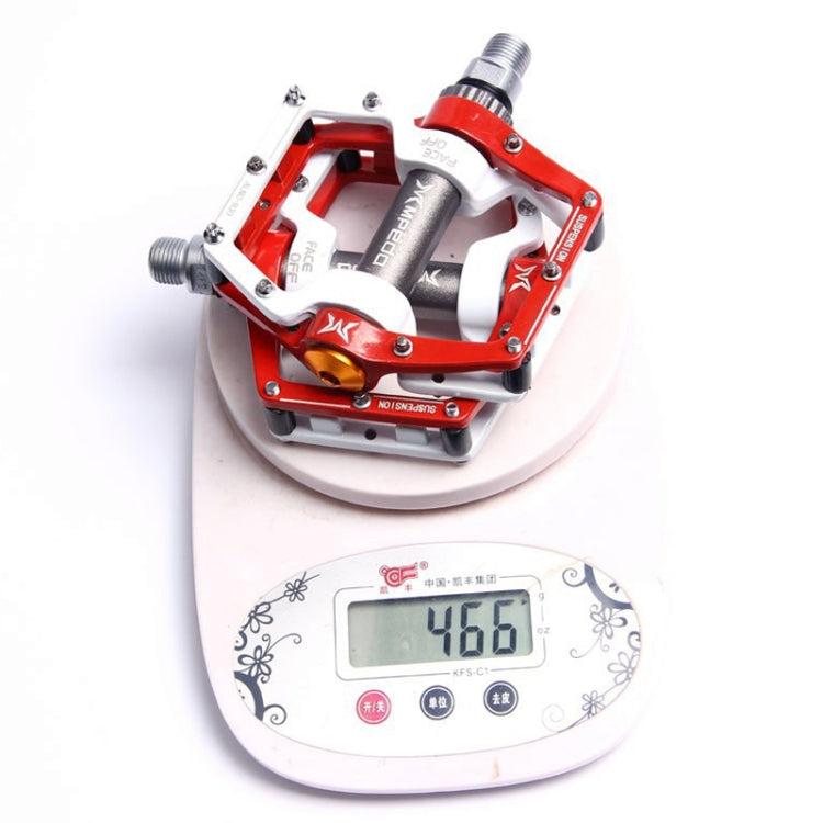 MPEDA Mountainbike Platform Pedal Ultra-Light Aluminum Alloy Non-Slip Platform Pedal, Size: 930(White Red)