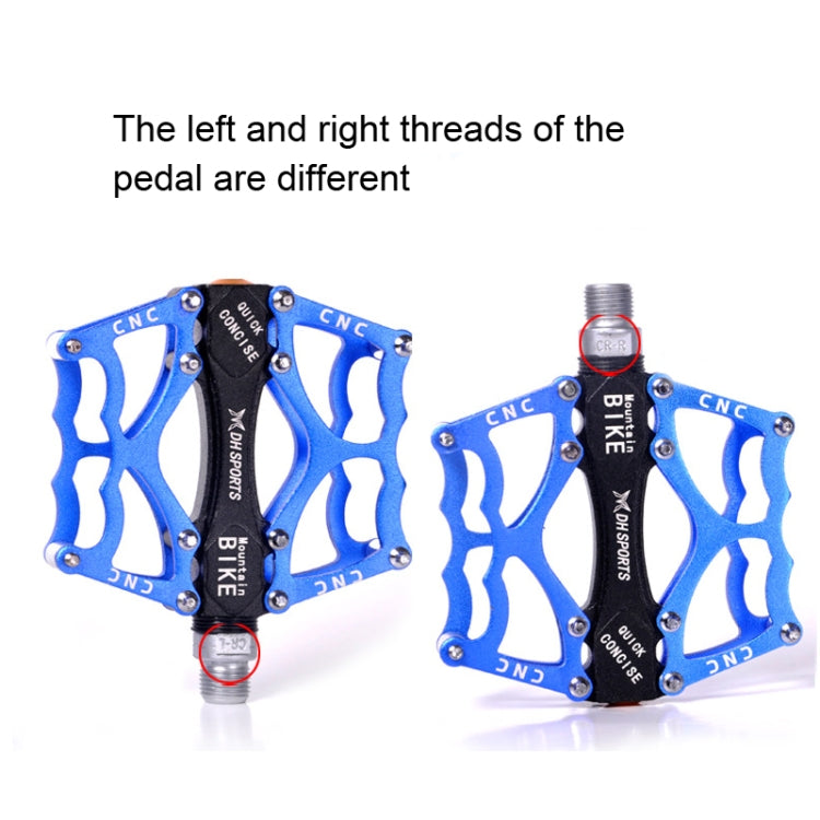 Bicycle Pedal Mountain Bike Aluminum Alloy Palin Pedal Non-slip Bearing Pedal (901 Blue)