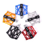 Bicycle Pedal Mountain Bike Aluminum Alloy Palin Pedal Non-Slip Bearing Pedal (901-2 Red)