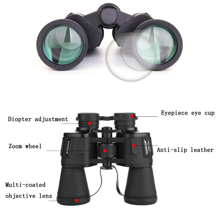 Luxun 20X50 Outdoor Binoculars Low Light Night Vision Non-Infrared High Performance Binoculars (Olive Green)